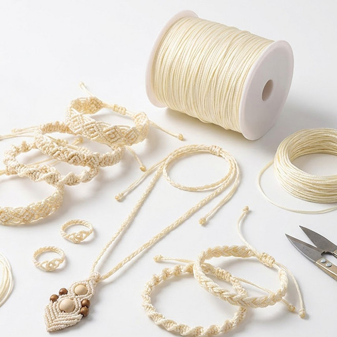 앙플러스 단단한 나일론 매듭실 팔찌 매듭끈, 아이보리, 1개