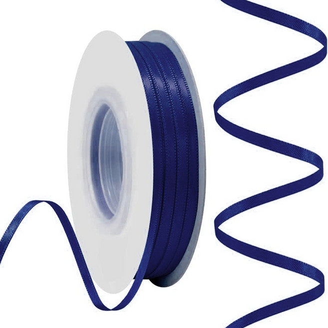 리에본 포장 리본끈 선물포장 얇은 리본, 1개, 43m, 네이비