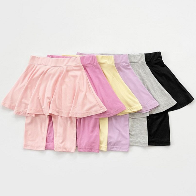 (당일출고) 국내생산 여아 치마레깅스 여름 7부 치마바지 레깅스 레이온 스판