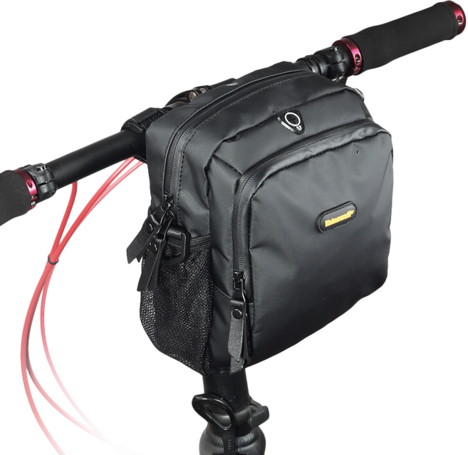 라이노워크 T92 자전거 핸들가방 킥보드 핸들바 가방, 매트블랙, 1개