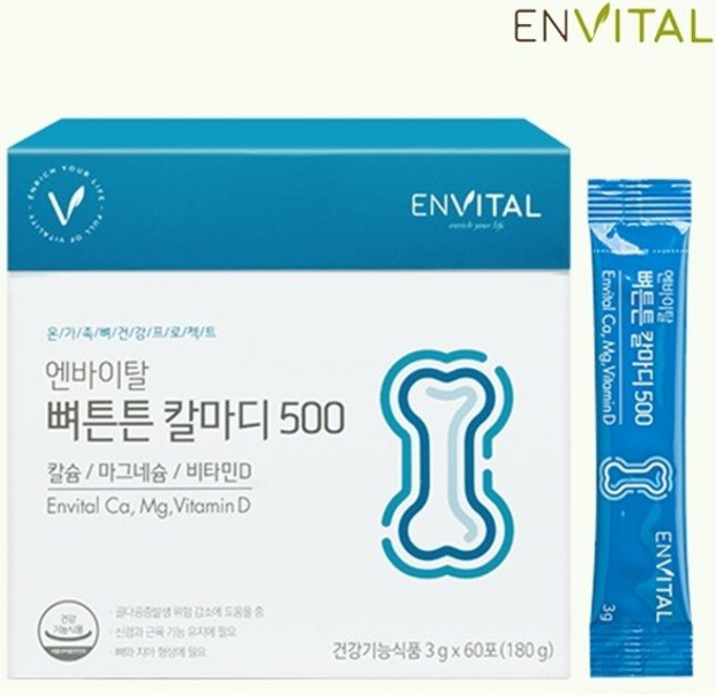엔바이탈 뼈튼튼 칼마디500 3g X 60포, 1개