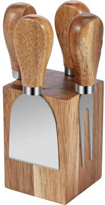 거치대 뒤집개 아카시아 나무 개 스테인리스 스틸 주방 버터 커터 마그네틱 보드 4 치즈 액세서리 도구, 1 set, 1개