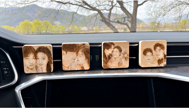 디엠지아트토이 특별한 선물 차량용 미니 우드액자, 사각형, 선택안함, 선택안함