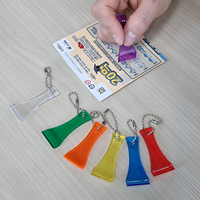 수작업공구 복권 스크래퍼 즉석 스피또 긁기 끍는 도구, 보라