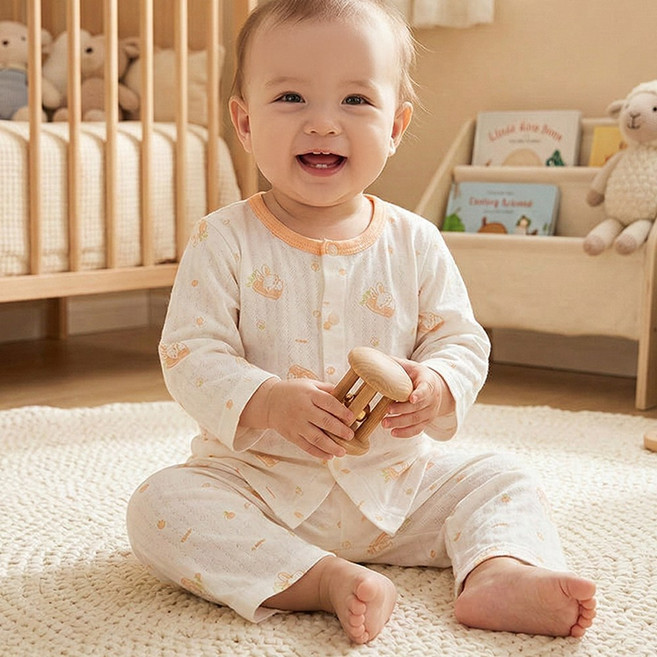 에뜨람 순면 아기 실내복 상하세트 신생아 내의 내복 봄여름가을 kc인증