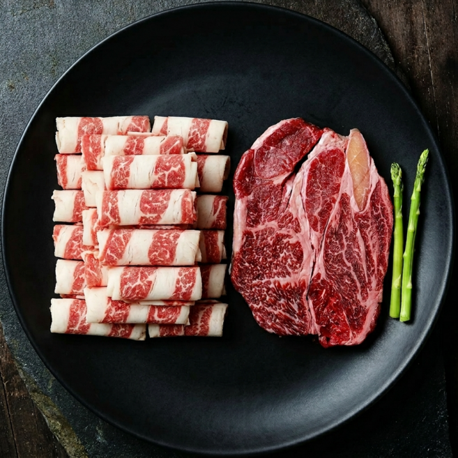 [20세트 한정특가] 빌리푸드 1++ 투뿔 한우 등심300g 차돌300g, 3세트