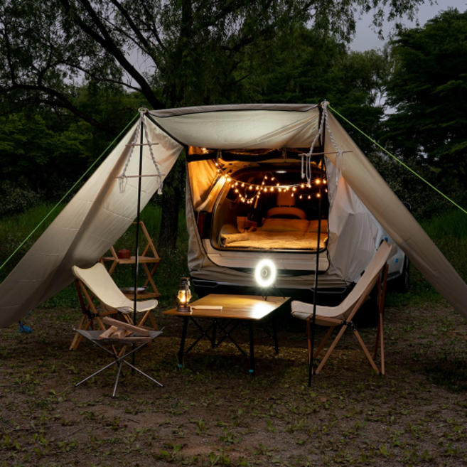 다잡 차박텐트 도킹텐트 꼬리 카 차량용 텐트 쉘터 스텔스 카크닉, M, 01.기본형, 크림베이지