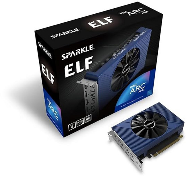 스파클 인텔 아크 B580 타이탄 OC 12GB GDDR6 찢어진 냉각 2.0 축 팬 호흡등 금속 백플레이트 SB580T-12GOC, A380 ELF