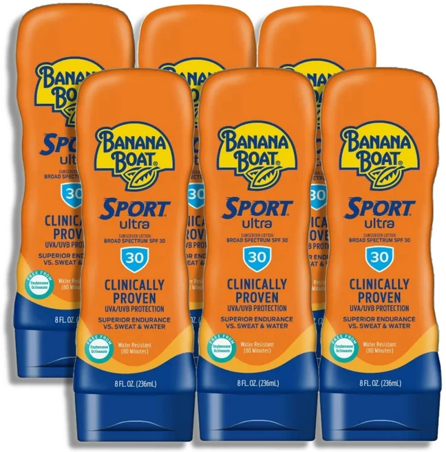 Banana Boat 바나나보트 스포츠 퍼포먼스 30SPF 선스크린 로션 236ml, 6개 - 쿠팡