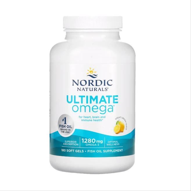 노르딕 내추럴스 Ultimate Omega 레몬 맛 1280mg 소프트젤 180정, 1개 - 쿠팡