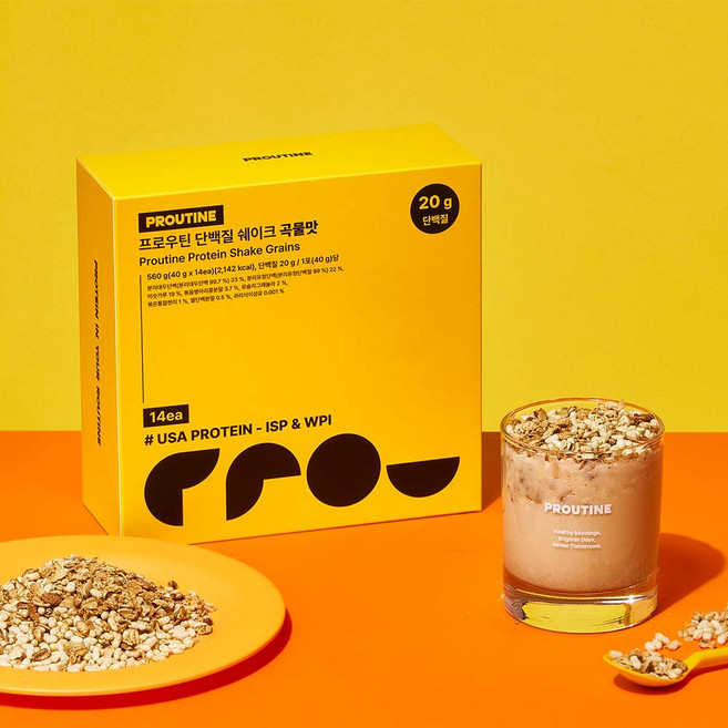 프로우틴 식사대용 저당 단백질 쉐이크 곡물맛 스틱포 14개입, 1개, 560g