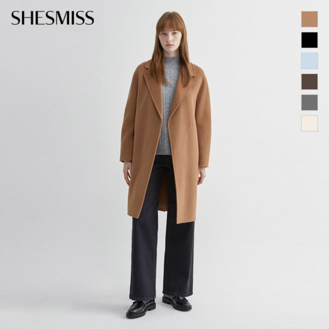 쉬즈미스 울 블렌드 핸드메이드 벨티드 코트SWTO42120DH5734151