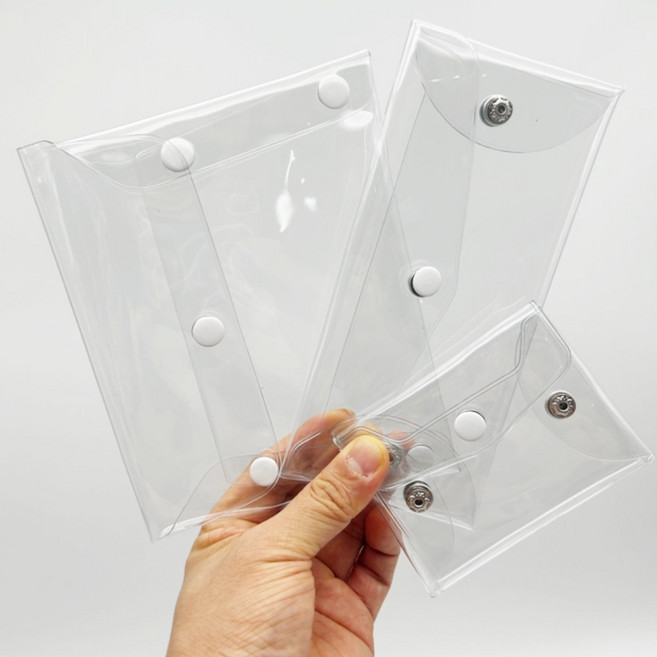 똑딱이 투명 PVC 파우치