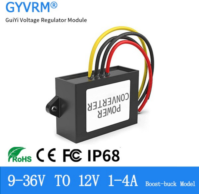 DC-DC 12 볼트 스태빌라이저 벅 부스트 컨버터 12 V-12 V 전력 컨버터 8-40V-12 V 1A 2A 24W 벅 부스트 모, [01] 12V-24V(8-40V), [01] 12V, 10 30A A5 Al shell, 1개