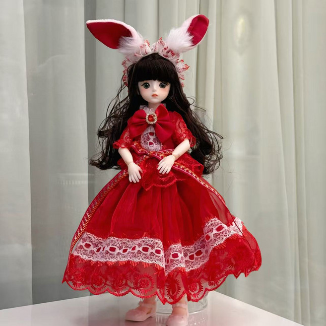 BJD 6分 30厘米 可愛洋娃娃 換裝玩具 套裝, 1個, 29CM.【紅曉婉】【衣服+鞋子+娃娃】整套娃娃29.99cm