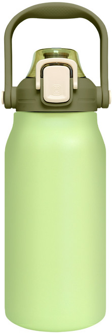 델키트 쿠팸-C7 C8 C9 탑 핸들 와이드 보온 보냉 텀블러 (빨대포함), 1개, 1300ml, 페일 라임