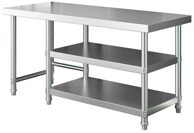 두꺼운 스텐 주방 작업대 업소용 작업대 주방선반 식당 조리대/하부장, 은색120CM