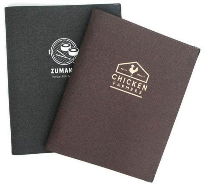 통가죽 바인더 메뉴판 A4 카페 식당 4종, 통가죽 브라운웨스턴 바인더메뉴판