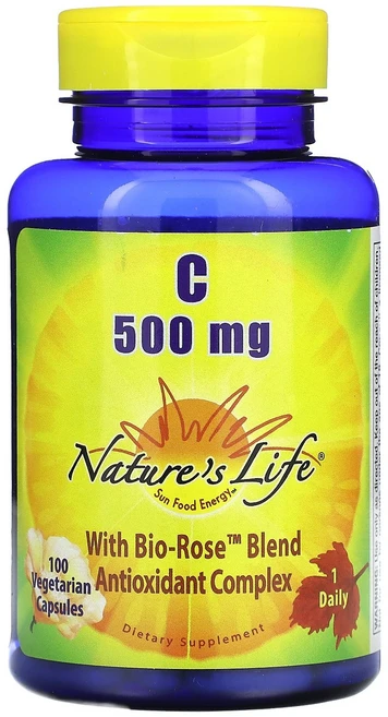 Nature's Life Vitamin C 500 mg 100 Vegetarian Capsules, 1개 - 쿠팡