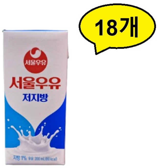 서울우유 나100% 저지방, 200ml, 18개