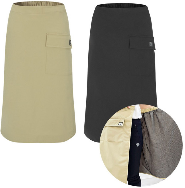 핑크팡 메쉬 안감 방수 레인스커트 골프 등산 아웃도어 비치마 레인스커트