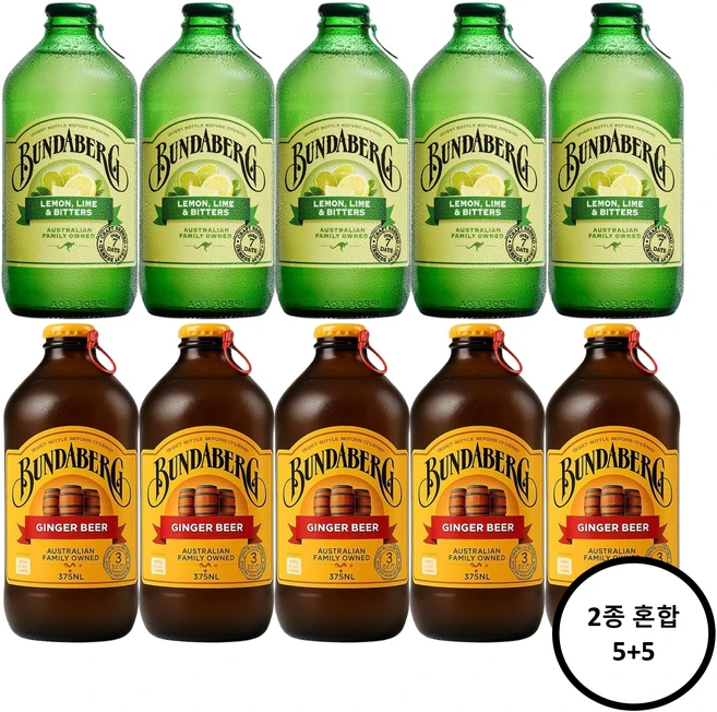 분다버그 375ml 라임앤비터스5개+진저비어5개 총10개, 10개 - 쿠팡