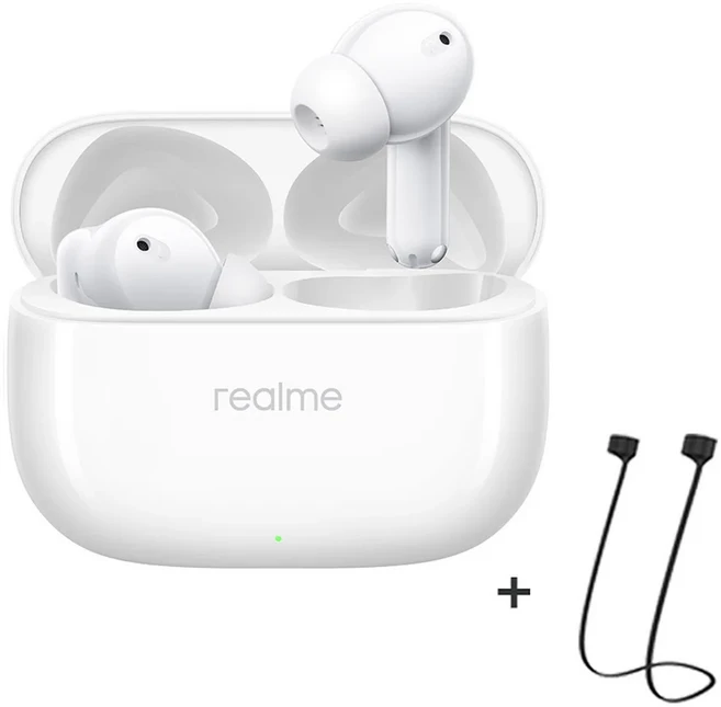 Realme Buds T310 이어버드 무선 블루투스 5.4 노이즈 캔슬링 40H 배터리 대부분의 휴대폰용, 02 White Add Rope
