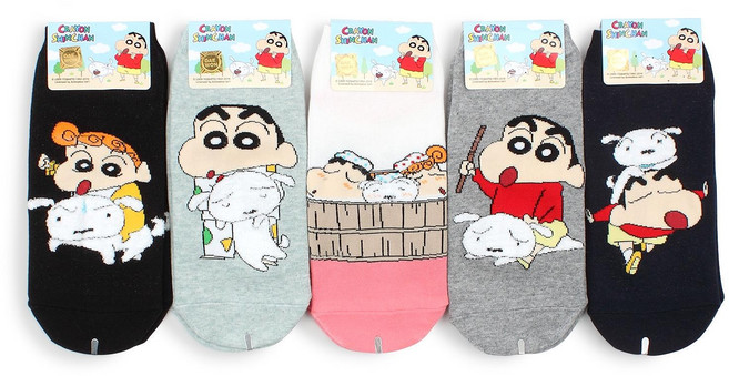 인타입 삭스 못말리는 크레용 짱구 폼폼 흰둥이 발목 양말