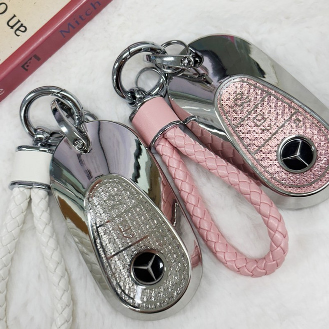 벤츠 호환 키케이스 키홀더 키커버 스마트키 키링, C타입, 크리스탈화이트