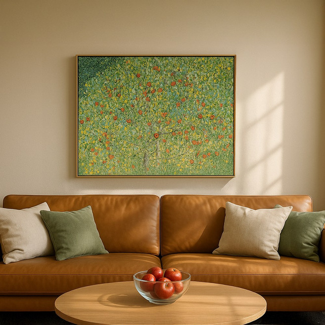 돈을 불러오는 클립트 사과나무 명화 액자 거실 인테리어 캔버스 그림 풍수 금전운 포스터 집들이 선물 추천, 심플한 블랙(Black)