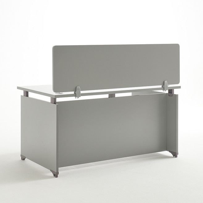 사무실 책상 공간분리 측면부 직선형 파티션 1600, 1600/U형유닛/화이트/그레이, U형유닛/화이트/그레이