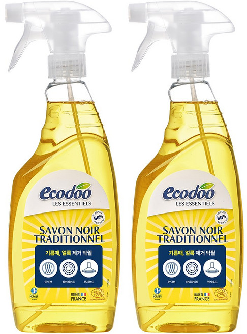 에코두 프랑스 다목적세정제 키친클리너 750ml 2개(주방 인덕션 하이라이트 전자레인지 에어프라이기 냉장고 기름때 제거), 2개