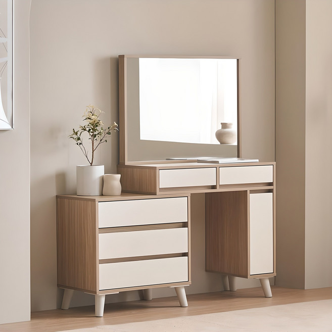 파로마 이즈 플루토 확장형 화장대, 오크아이보리 IJL024