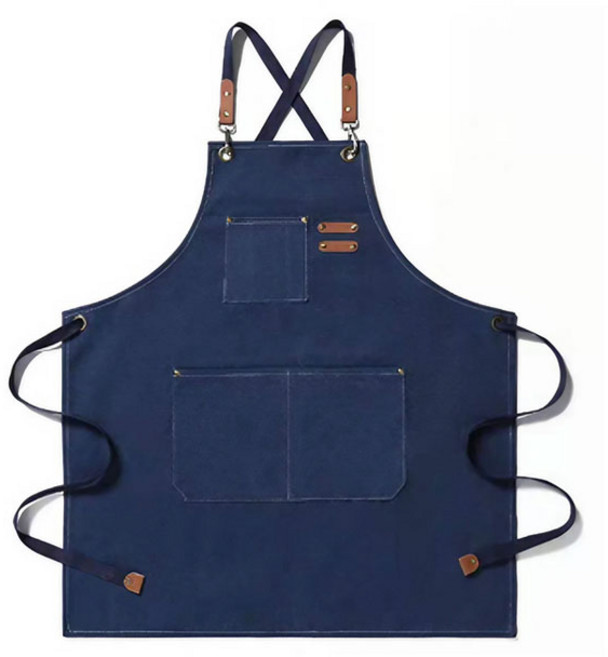 리드홈 고급 캔버스 데님 공방 바리스타 카페 어린이집 앞치마, 04 블루, 3개