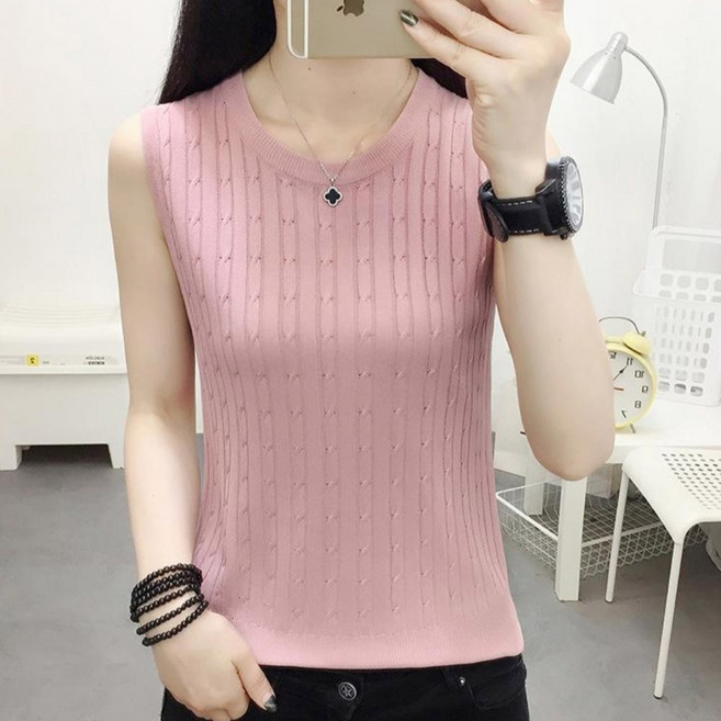 아로하스타일 라운드넥 민소매 나시니트티 BX31 민소매/나시