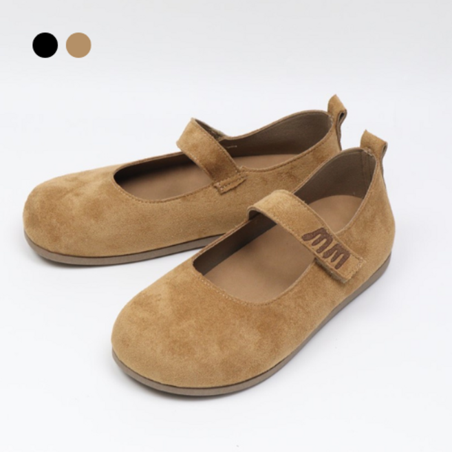 페조 여성 스웨이드 메리제인 플랫슈즈 클래식 기본 PZSL-MK-186