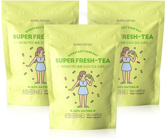 스키니퓨리티 슈퍼프레쉬티 작두콩차 삼각티백, 1.5g, 30개입, 3개