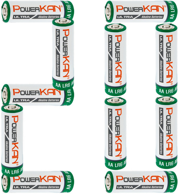 POWERKAN 파워칸 알카라인 AA건전지 1.5V 일회용 건전지, 1개, 20개입