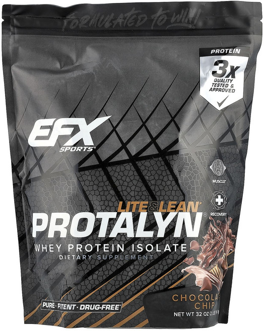 몸관리하세요 겨울입니다 EFX Sports Protalyn® 분리유청단백질 초콜릿 칩 907g(2lb) 특별관리진행, EFXSportsProtalyn분리유청단백질초콜릿칩90, 907g, 1개