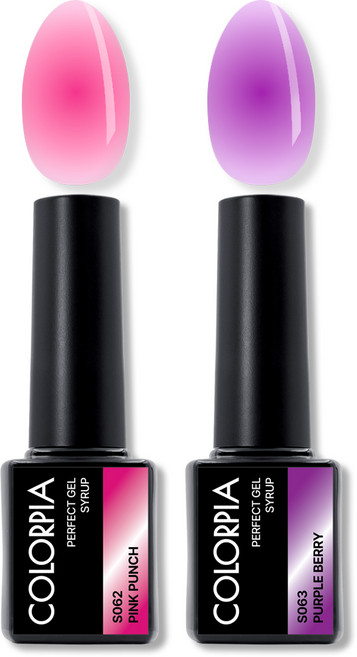 칼라피아 원스텝 퍼펙트젤 시럽 젤네일 세트, 1세트, 01. 핑크펀치 + 퍼플베리
