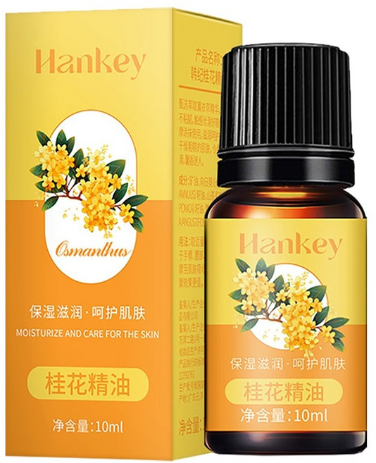 Hankey 桂花芳香按摩精油 10ml 植物萃取 滋潤肌膚 營造舒適氛圍, 10g, 30個