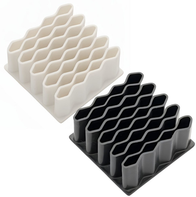 비브랜드 실리콘 연고 칫솔 메이크업 브러쉬 볼펜 다용도 수납 정리 꽂이, 1세트, 블랙+화이트