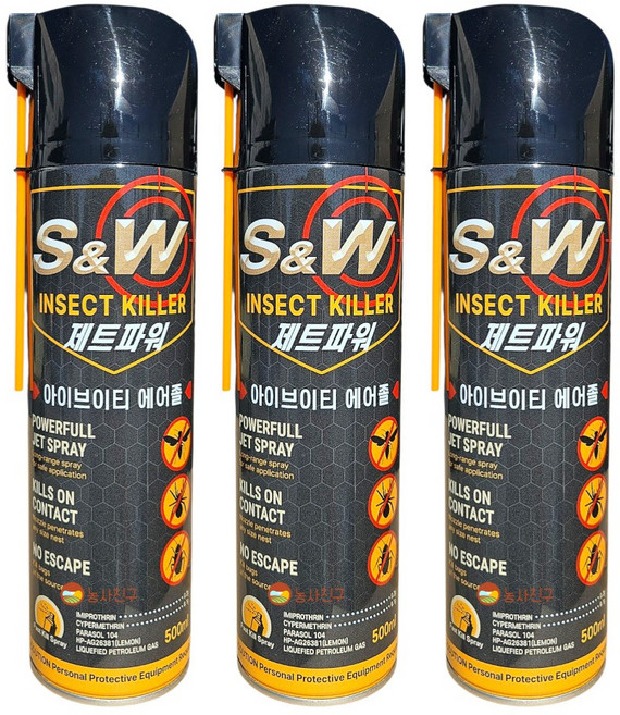 농사친구 말벌 퇴치 스프레이 벌살충제 퇴치약, 3개, 500ml