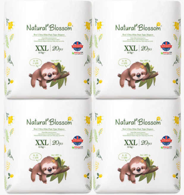 네추럴블라썸 비건기저귀 팬티형 6단계(2XL) 20매*4팩, 80개, 6단계