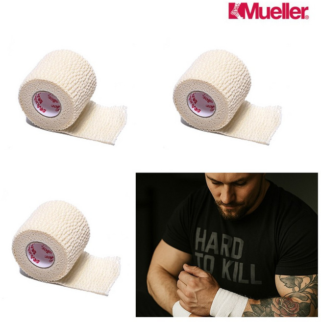 뮬러 티어라이트 엘라스틱 스포츠 테이프 볼링 중약지 리프팅 압박붕대, 3개