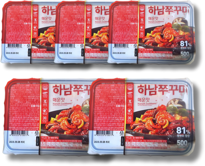 하남쭈꾸미 500g 5팩, 하남쭈꾸미 500g 매운맛 5팩, 5개