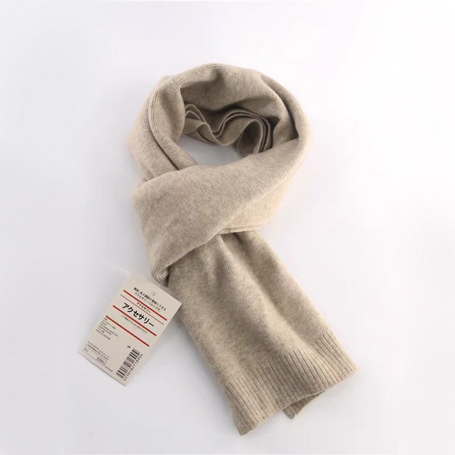일본 내수용 면 혼방 리브 니트 머플러