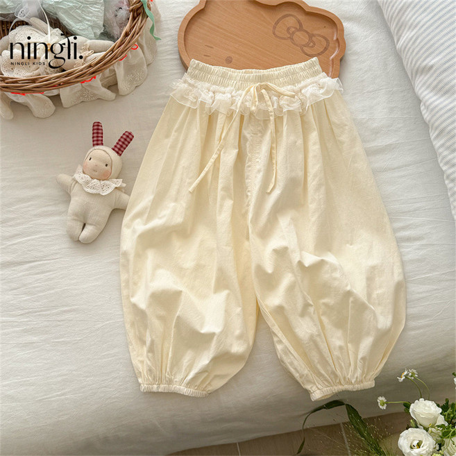 아빠빠키즈 여아 레이스 쿨 와이드배기팬츠 110-140호