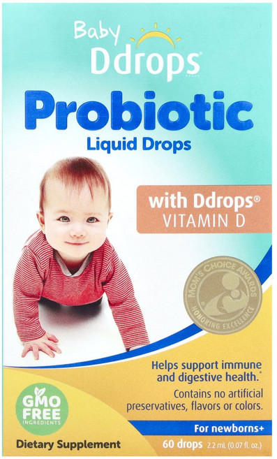 디드롭스 유아용 프로바이오틱 액상 드롭 신생아+용 드롭 60개 2.2ml(0.07fl oz) DDP-00033, 2.2ml