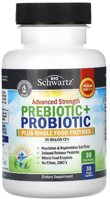 바이오슈바르츠 Prebiotic + Probiotic 베지 캡슐, 1개, 30정